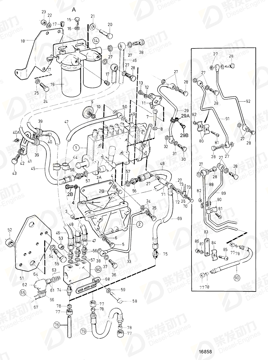 VOLVO Oil pressure pipe 866615 Drawing